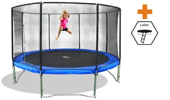 Trampolin Set Air 370 inklusive Air Sicherheitsnetz und Leiter