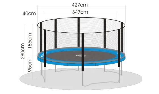 Gartentrampolin Set MegaAir 430 mit Sicherheitsnetz und Leiter