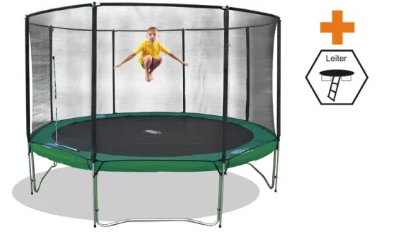 Trampolin Set SuperAir 370 mit Sicherheitsnetz und Leiter