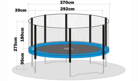 Trampolin Sicherheitsnetz MegaAir 370 ohne Stangen